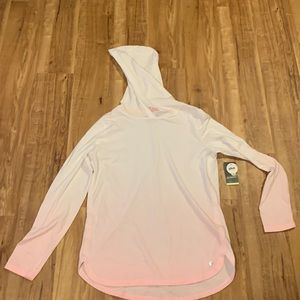 White and pink long sleeve shirt plus large